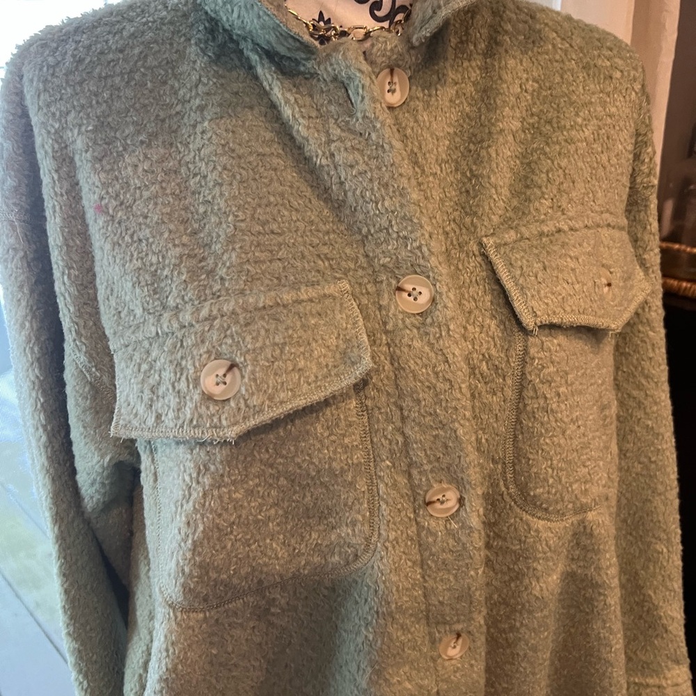 Cozy Green Teddy Jacket for Women